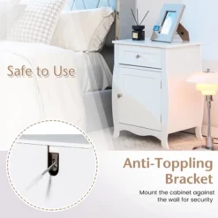 Costway Nightstand With Drawer Cabinet Curved Legs Sofa Side End Accent Table White -Furniture Haven Shop GUEST 961d39cb 96bc 4a05 a122 a4c55a8155cf