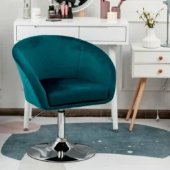 Costway Modern Velvet Chair Height Adjustable Bar Stool Swivel Makeup Seat -Furniture Haven Shop GUEST 967032c8 3904 488e a9bb d628ea333a09