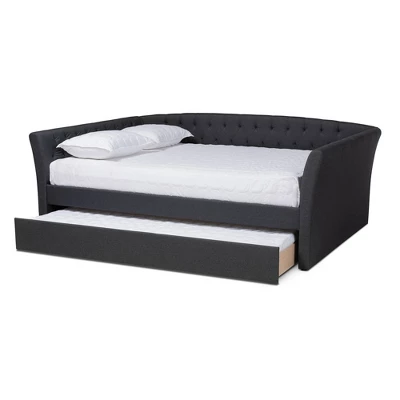 Delora Upholstered Daybed With Trundle - Baxton Studio 1 Delora Upholstered Daybed With Trundle - Baxton Studio