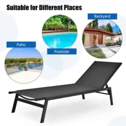 Costway 2 PCS Patio Lounge Chair Chaise Recliner Back Adjustable Garden BrownBlack 13 Costway 2 PCS Patio Lounge Chair Chaise Recliner Back Adjustable Garden BrownBlack -Furniture Haven Shop GUEST 9916cb11 059c 480b 9123 38462dd3ad89