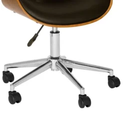 Daphne Faux Leather Chrome Office Chair Black/Walnut - Armen Living 5 Daphne Faux Leather Chrome Office Chair Black/Walnut - Armen Living -Furniture Haven Shop GUEST 993ed7fb 78fa 49cd a30f f186d7bbd0ec