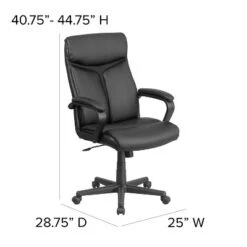 Flash Furniture Raya High Back Black LeatherSoft Executive Swivel Office Chair With Slight Mesh Accent And Arms 11 Flash Furniture Raya High Back Black LeatherSoft Executive Swivel Office Chair With Slight Mesh Accent And Arms -Furniture Haven Shop GUEST 9a312695 dc0b 499b ad7a 34a080dc3e96