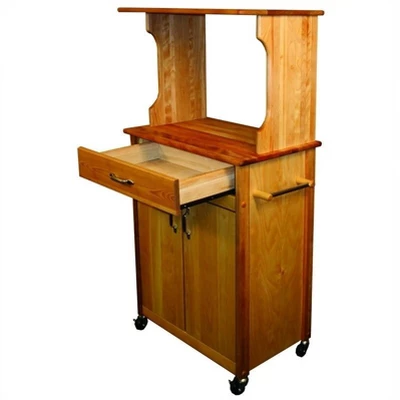 Wood Microwave Cart In Brown-Pemberly Row 1 Wood Microwave Cart In Brown-Pemberly Row