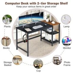 Costway 59'' Home Office Computer Desk Study Laptop Table Detachable Shelf Rustic -Furniture Haven Shop GUEST 9c0cd770 97d6 4bd9 a00b 14759214bb39