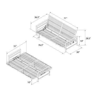 Max Metal Futon Frame Black - Room & Joy 11 Max Metal Futon Frame Black - Room & Joy - Image 11