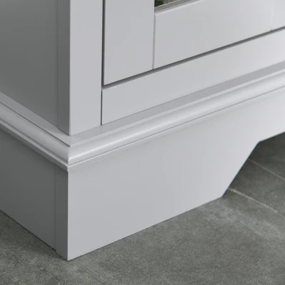 HOMCOM Modern Sideboard Console Table Buffet Server Storage Cabinet With Glass Doors For Living Room, Kitchen 5 HOMCOM Modern Sideboard Console Table Buffet Server Storage Cabinet With Glass Doors For Living Room, Kitchen - Image 5