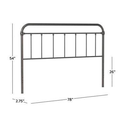 King Kirkland Metal Headboard Aged Pewter - Hillsdale Furniture 2 King Kirkland Metal Headboard Aged Pewter - Hillsdale Furniture - Image 2
