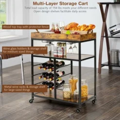 Costway 3-Tier Rolling Kitchen Cart Utility Trolley W/ Wine Bottle Rack 12 Costway 3-Tier Rolling Kitchen Cart Utility Trolley W/ Wine Bottle Rack -Furniture Haven Shop GUEST 9e62a0e2 c381 49a8 92b2 629de6df7c3f