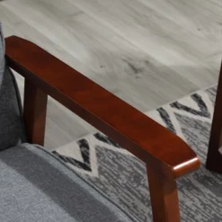 HOMCOM Modern Upholstered 2-Seat Loveseat Sofa With Linen-Touch Fabric And Rubberwood Legs, Gray -Furniture Haven Shop GUEST 9e806b59 c1e5 4170 8f46 8dc75056a86d