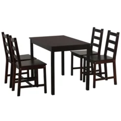 HOMCOM 5 Piece Dining Room Table Set, Wooden Kitchen Table And Chairs For Dinette, Breakfast Nook 10 HOMCOM 5 Piece Dining Room Table Set, Wooden Kitchen Table And Chairs For Dinette, Breakfast Nook -Furniture Haven Shop GUEST 9eb5da74 50ca 497e ad14 ce0c18dda52d