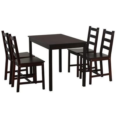 HOMCOM 5 Piece Dining Room Table Set, Wooden Kitchen Table And Chairs For Dinette, Breakfast Nook 5 HOMCOM 5 Piece Dining Room Table Set, Wooden Kitchen Table And Chairs For Dinette, Breakfast Nook - Image 5