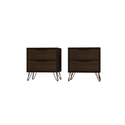 Set Of 2 Rockefeller 2 Drawer Nightstands - Manhattan Comfort 11 Set Of 2 Rockefeller 2 Drawer Nightstands - Manhattan Comfort - Image 11