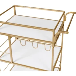 Honey-Can-Do 3 Tier Bar Cart Gold/White -Furniture Haven Shop GUEST 9faeb5f9 50e6 44e9 9c57 b717247917d1