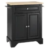 LaFayette Natural Wood Top Portable Kitchen Island - Black - Crosley