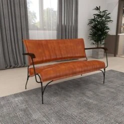 Vintage Leather Loveseat Brown - Olivia & May -Furniture Haven Shop GUEST a01893ae e204 4d6f 84eb 5aa0ad3f7887