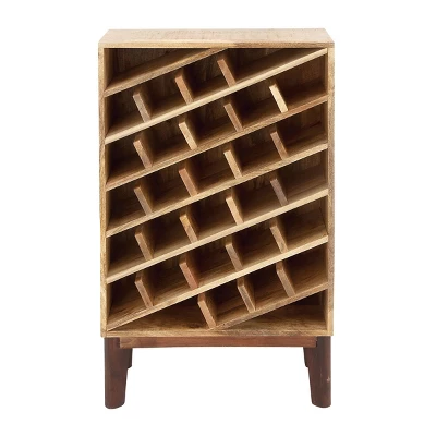 Modern Wood Wine Rack Brown - Olivia & May 1 Modern Wood Wine Rack Brown - Olivia & May