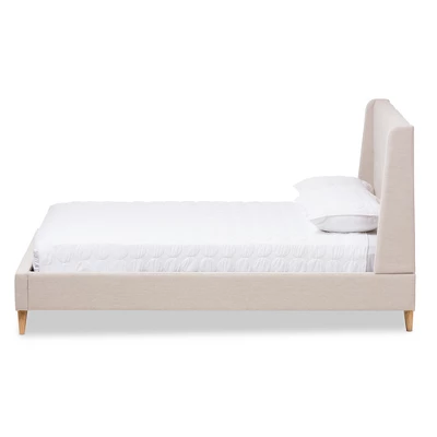 Adelaide Retro Modern Fabric Upholstered Platform Bed - Baxton Studio 1 Adelaide Retro Modern Fabric Upholstered Platform Bed - Baxton Studio