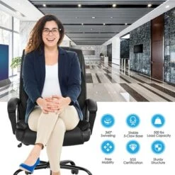 Costway Big & Tall 500lb Massage Office Chair E Xecutive PU Leather Computer Desk Chair 15 Costway Big & Tall 500lb Massage Office Chair E Xecutive PU Leather Computer Desk Chair -Furniture Haven Shop GUEST a1021dcf 2e69 4826 a1ab a8ab532e72cc