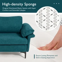 Costway Modern Loveseat Fabric 2-Seat Sofa Couch For Small Space W/ Metal Legs BlueRust Red 16 Costway Modern Loveseat Fabric 2-Seat Sofa Couch For Small Space W/ Metal Legs BlueRust Red -Furniture Haven Shop GUEST a1037700 ff63 4d04 8218 301efa12e415