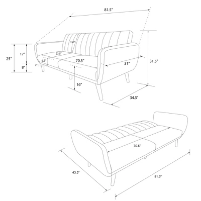 Brittany Futon Convertible Sofa Faux Leather - Novogratz 10 Brittany Futon Convertible Sofa Faux Leather - Novogratz - Image 10