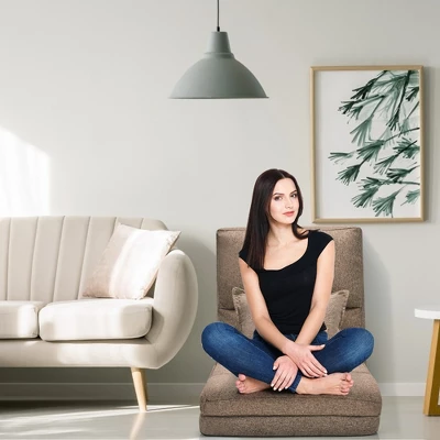 Costway Fold Down Chair Flip Out Lounger Convertible Sleeper Couch Futon Bed W/ Pillow 2 Costway Fold Down Chair Flip Out Lounger Convertible Sleeper Couch Futon Bed W/ Pillow - Image 2