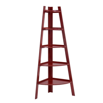 63" X 26.5" Five-Tier Pyramid Corner Ladder Shelf - Danya B. 8 63" X 26.5" Five-Tier Pyramid Corner Ladder Shelf - Danya B. - Image 8