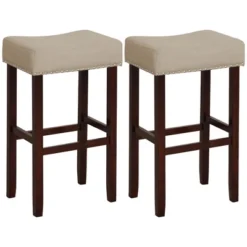 Costway Set Of 2 Bar Stools Counter Height Saddle Kitchen Chairs With Wooden Legs -Furniture Haven Shop GUEST a1f5e28c db1d 46b0 9f5b 3e2f6532cdd8