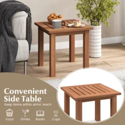 Tangkula 1PC/2PCS Patio Hardwood End Table Square Side Table With Slatted Tabletop Small Coffee Bistro Table Indoor Outdoor Side Table 13 Tangkula 1PC/2PCS Patio Hardwood End Table Square Side Table With Slatted Tabletop Small Coffee Bistro Table Indoor Outdoor Side Table -Furniture Haven Shop GUEST a2369a79 8a7d 45f5 b88b a27548b8bf7a