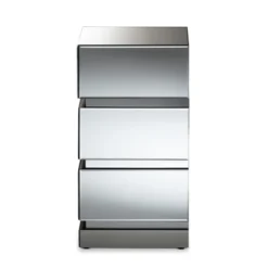 Sabrina Hollywood Regency Glamour Style Mirrored 3 - Drawer Nightstand - Baxton Studio -Furniture Haven Shop GUEST a23d8860 7e85 4692 a631 75e65f8694a8