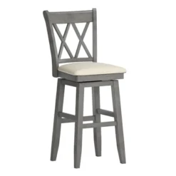29" South Hill Double X Back Wood Swivel Height Barstool - Inspire Q -Furniture Haven Shop GUEST a2773f3f 6bb8 4ce8 a417 6b430b71bda4