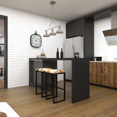 Industrial Cowhide And Metal Bar Height Stool Brown - Olivia & May 14 Industrial Cowhide And Metal Bar Height Stool Brown - Olivia & May - Image 14