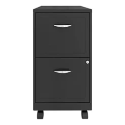 Space Solutions 18 Inch Wide Metal Mobile Organizer File Cabinet For Office Supplies And Hanging File Folders With 2 File Drawers, Charcoal -Furniture Haven Shop GUEST a52ac884 7ca6 4650 91e3 41417d670719