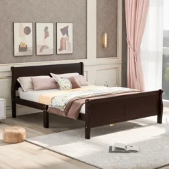 Full Size Wood Platform Bed With Headboard And Wooden Slat Support-ModernLuxe 15 Full Size Wood Platform Bed With Headboard And Wooden Slat Support-ModernLuxe -Furniture Haven Shop GUEST a5480170 8d1e 4759 8403 b8d51f96e454