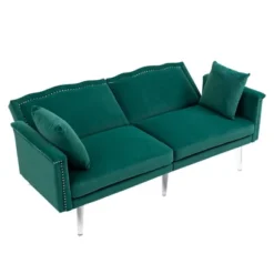 Modern Velvet Upholstered Loveseats Sofa With 2 Pillows-ModernLuxe -Furniture Haven Shop GUEST a590a3de 87c1 4bc7 8d81 50fb2d50cc26