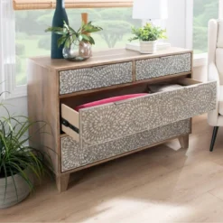 4 Drawer Cassandra Console Gray - Powell -Furniture Haven Shop GUEST a5aa95a4 a9f5 4364 94d8 8b2661feea73