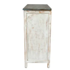 LuxenHome Distressed White And Gray Wood 1-Door Storage Wine Cabinet -Furniture Haven Shop GUEST a5b7f99d 6940 4e55 8415 3e416b5b1871