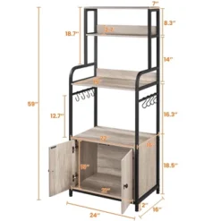 Yaheetech 59" Kitchen Storage Rack With Cabinet And Shelves -Furniture Haven Shop GUEST a6157097 1157 42da b3da 26fd745ddeea