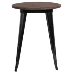 Flash Furniture 24" Round Metal Indoor Table With Rustic Wood Top -Furniture Haven Shop GUEST a66e2e36 a4be 4d6a b1e6 f50896baeec1