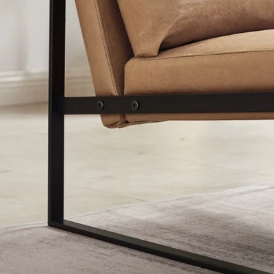 PU Leather Metal Frame Armchair With Non-slip Adsorption Feet And Back Cushion - ModernLuxe 6 PU Leather Metal Frame Armchair With Non-slip Adsorption Feet And Back Cushion - ModernLuxe - Image 6