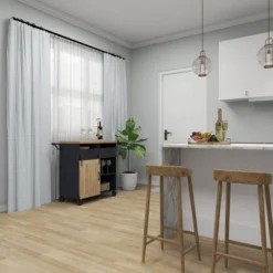 Industrial Rolling Cart Black - Olivia & May -Furniture Haven Shop GUEST a70a1325 25ad 460d bc6f e18a60355d46