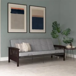 Full Brixen Wood Arm Metal Futon Frame With 6" Mattress - Room & Joy 20 Full Brixen Wood Arm Metal Futon Frame With 6" Mattress - Room & Joy -Furniture Haven Shop GUEST a7595a38 366b 4b22 9b5b 798acbdabdad