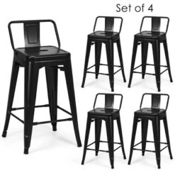 Tangkula Set Of 4 Metal Bar Stools 24" Industrial Chair Low Back Black 15 Tangkula Set Of 4 Metal Bar Stools 24" Industrial Chair Low Back Black -Furniture Haven Shop GUEST a7b3eff5 36f3 4e6f 9312 d5f917ca5f69