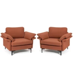 Costway Set Of 2 Upholstered Single Sofa Fabric Accent Armchair Metal Legs 19 Costway Set Of 2 Upholstered Single Sofa Fabric Accent Armchair Metal Legs -Furniture Haven Shop GUEST a82bb511 2ccb 4138 9122 9567fc8dc080