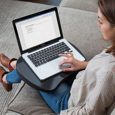 Sofia + Sam Mini Lap Desk Bed Table With Memory Foam And Tablet Slot - Black 8 Sofia + Sam Mini Lap Desk Bed Table With Memory Foam And Tablet Slot - Black - Image 8