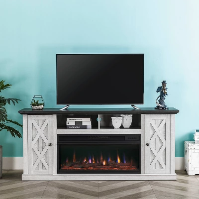 TV Stand For TVs Up To 50" Saw Cut Off White - Home Essentials 1 TV Stand For TVs Up To 50" Saw Cut Off White - Home Essentials
