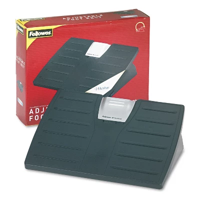 Fellowes Adjustable Locking Footrest W/Microban 17 1/2 X 13 1/8 X 5 5/8 Black/Silver 8035001 1 Fellowes Adjustable Locking Footrest W/Microban 17 1/2 X 13 1/8 X 5 5/8 Black/Silver 8035001