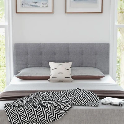 Costway Full/Queen Size Headboard Linen Fabric Upholstered Button Tufted Solid Wood Leg 3 Costway Full/Queen Size Headboard Linen Fabric Upholstered Button Tufted Solid Wood Leg - Image 3