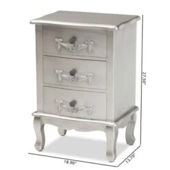 Callen Brushed Wood 3 Drawer Nightstand Silver - Baxton Studio 17 Callen Brushed Wood 3 Drawer Nightstand Silver - Baxton Studio -Furniture Haven Shop GUEST a935c0f3 6d8c 4b87 a8fe 095b902430f5