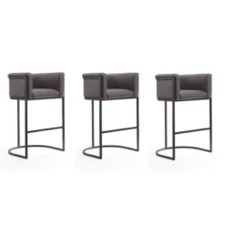 Set Of 3 Cosmopolitan Upholstered Metal Barstools - Manhattan Comfort 19 Set Of 3 Cosmopolitan Upholstered Metal Barstools - Manhattan Comfort -Furniture Haven Shop GUEST a9723dd5 3119 45ed 8df1 3a2292280030