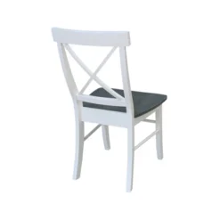 Set Of 2 X Back Chairs With Solid Wood Seat White/Gray - International Concepts -Furniture Haven Shop GUEST a97bf8dc 7dfc 41f9 b0cf df4ca6705de2